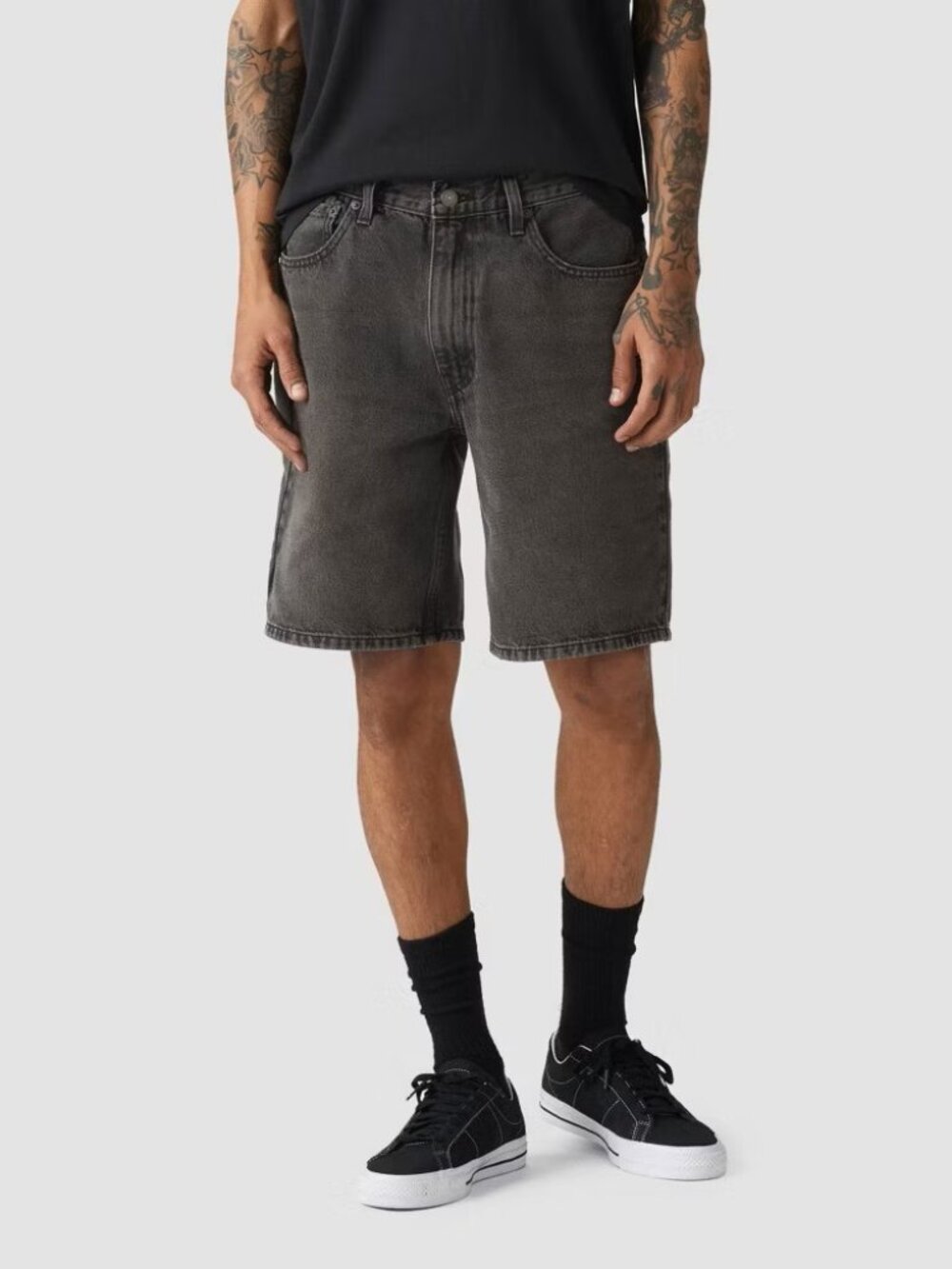 NWT Men's Size 32 Levi's 454 Relaxed Fit 10" Inseam Black Denim Shorts